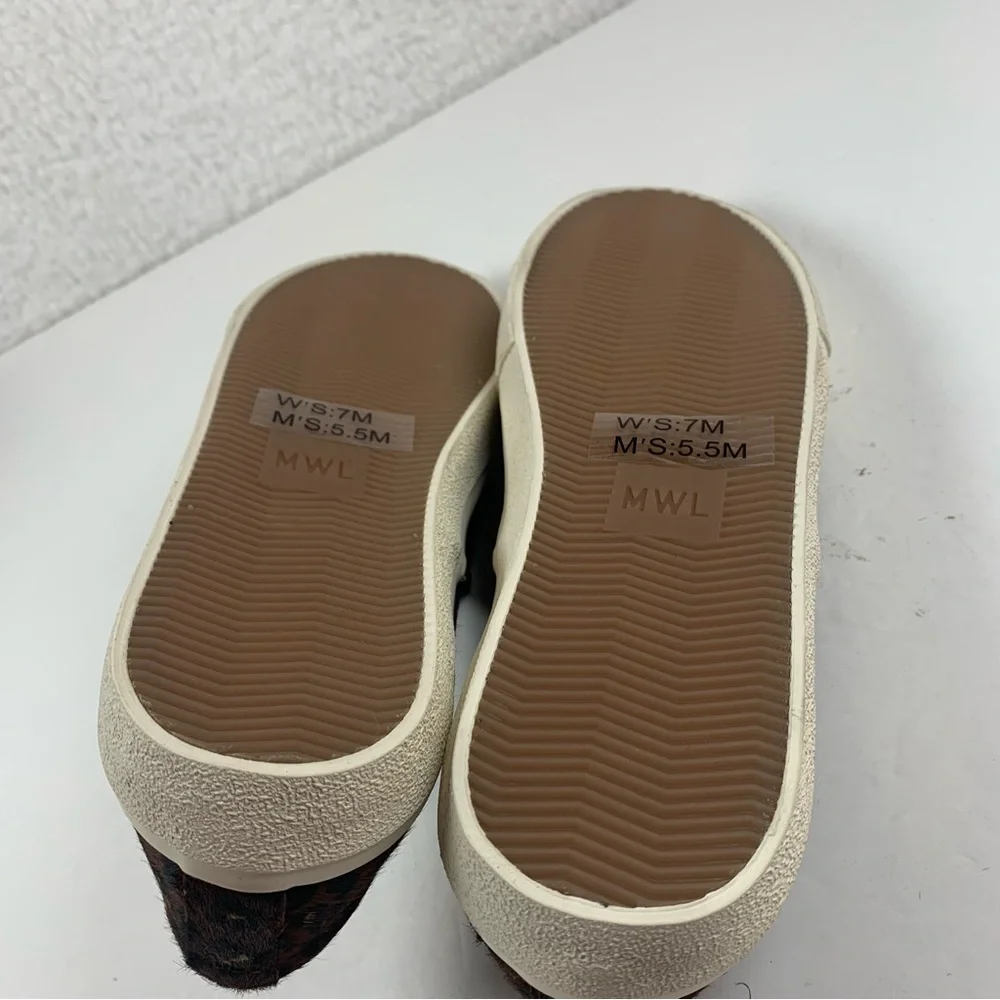 Madewell Sidewalk Slip On‎ Sneakers Calf Hair Animal Print Leopard Shoes 7 NWOB